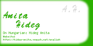 anita hideg business card